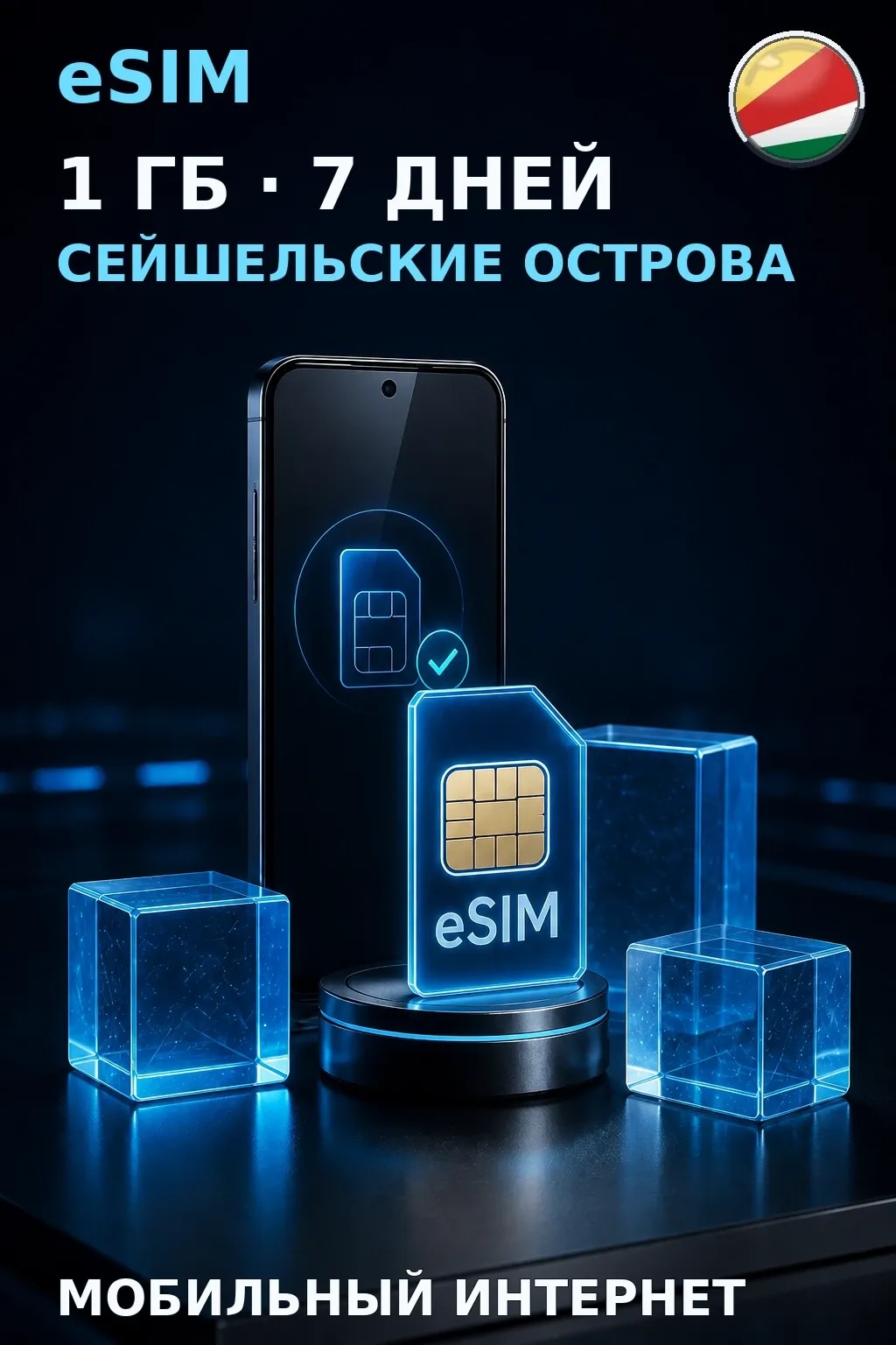 eSIM Сейшельские Острова — 1 ГБ, 7 дней — интернет