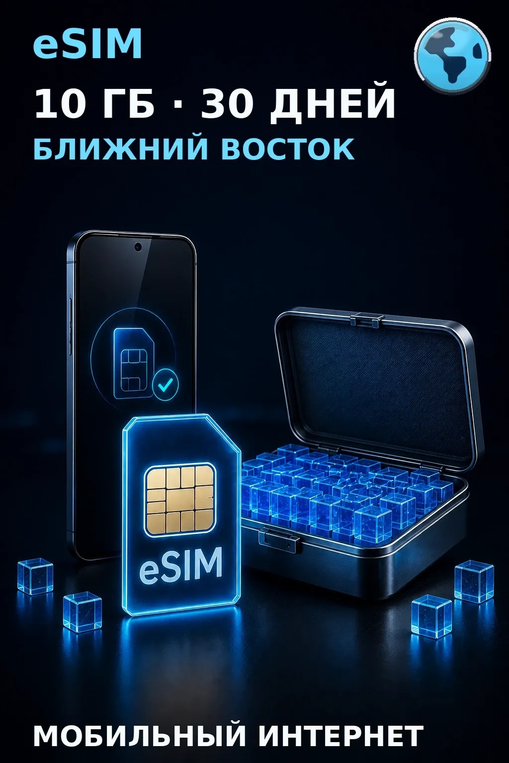 eSIM Ближний Восток — 10 ГБ, 30 дней — интернет