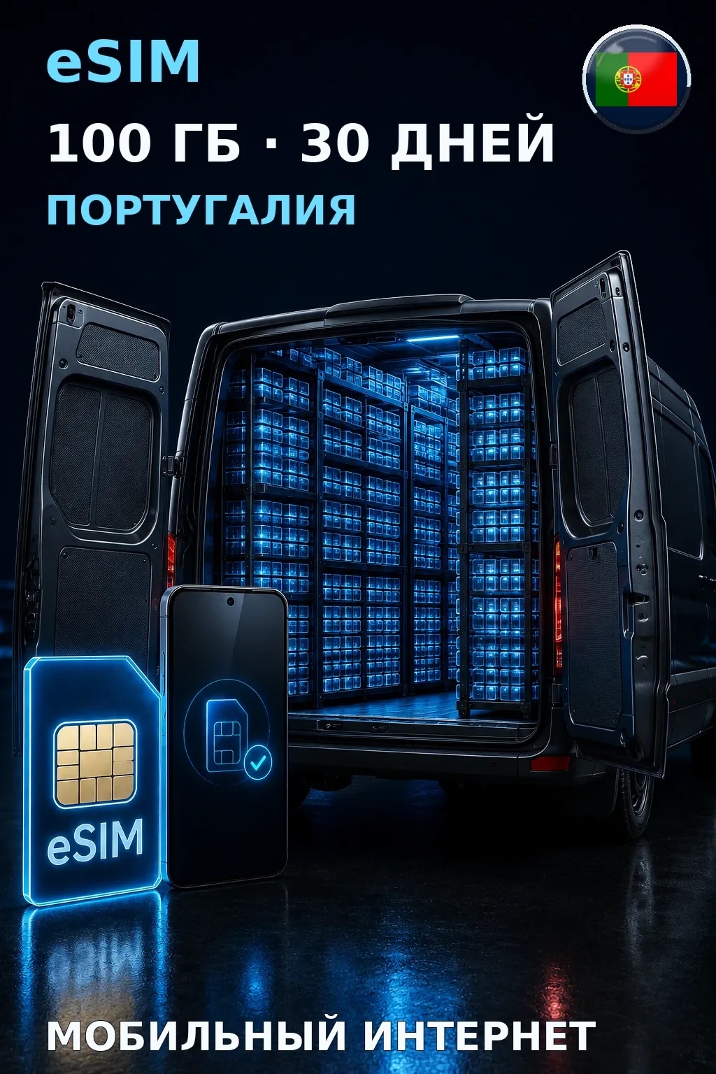 eSIM Португалия — 100 ГБ, 30 дней — интернет