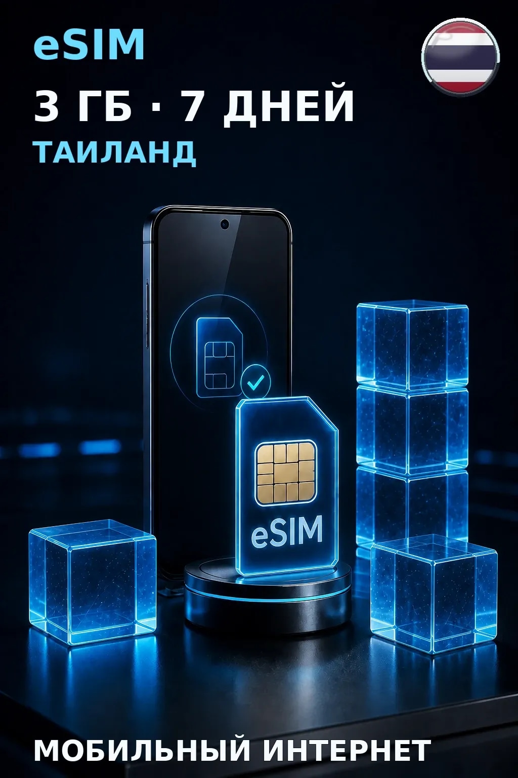 eSIM Таиланд — 3 ГБ, 7 дней — интернет