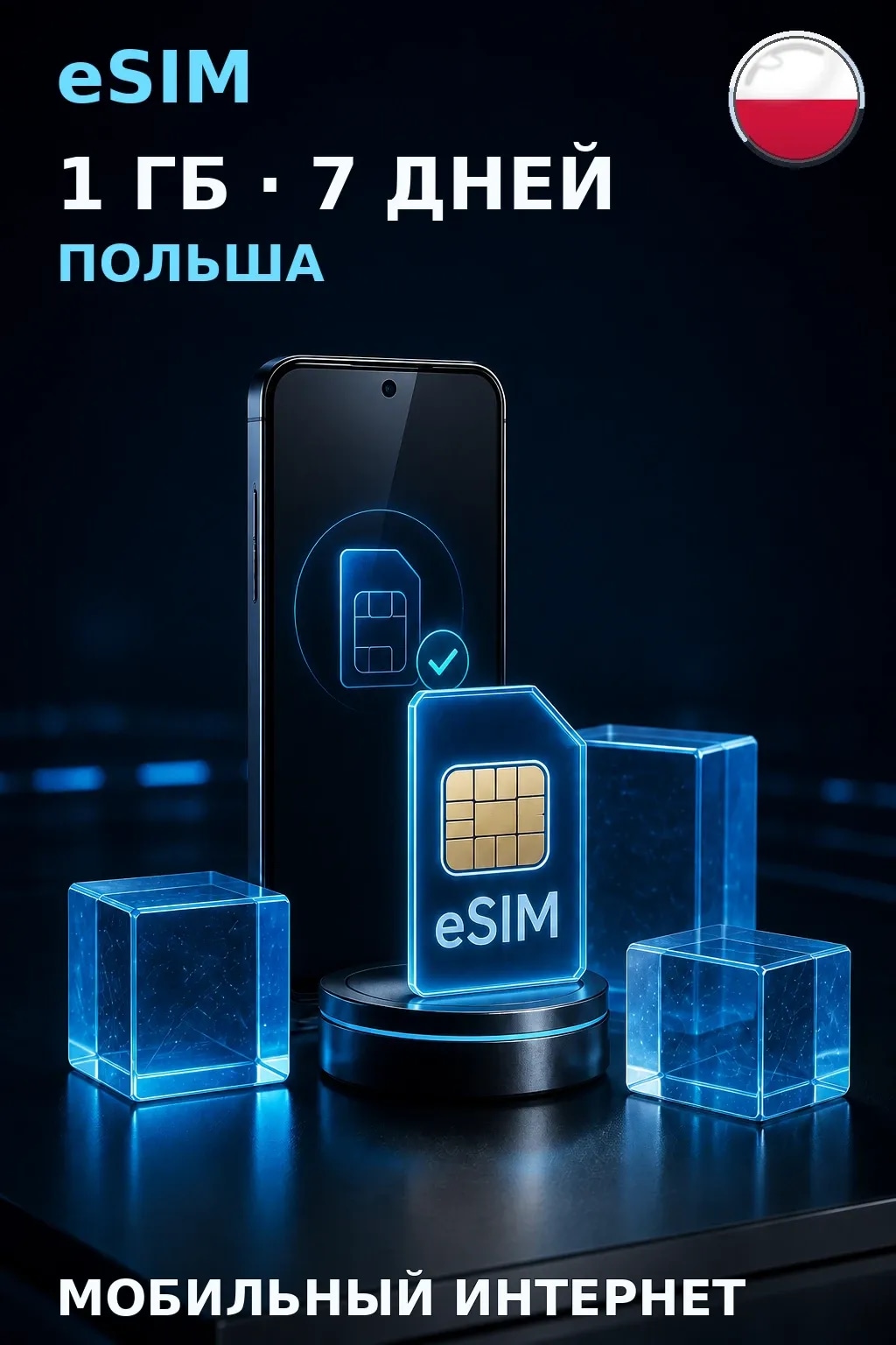 eSIM Польша — 1 ГБ, 7 дней — интернет