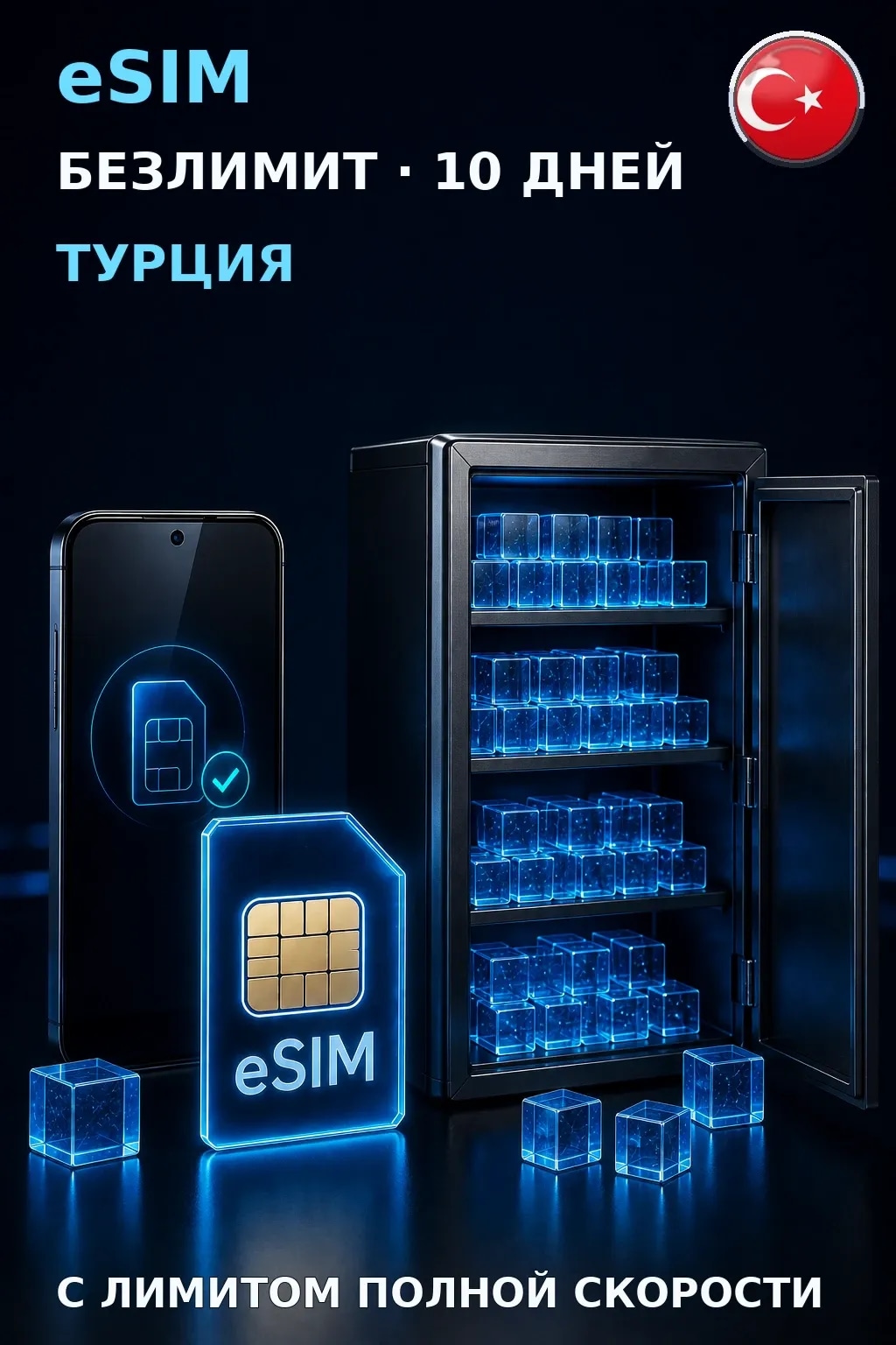 eSIM Турция — БЕЗЛИМИТ, 10 дней — интернет