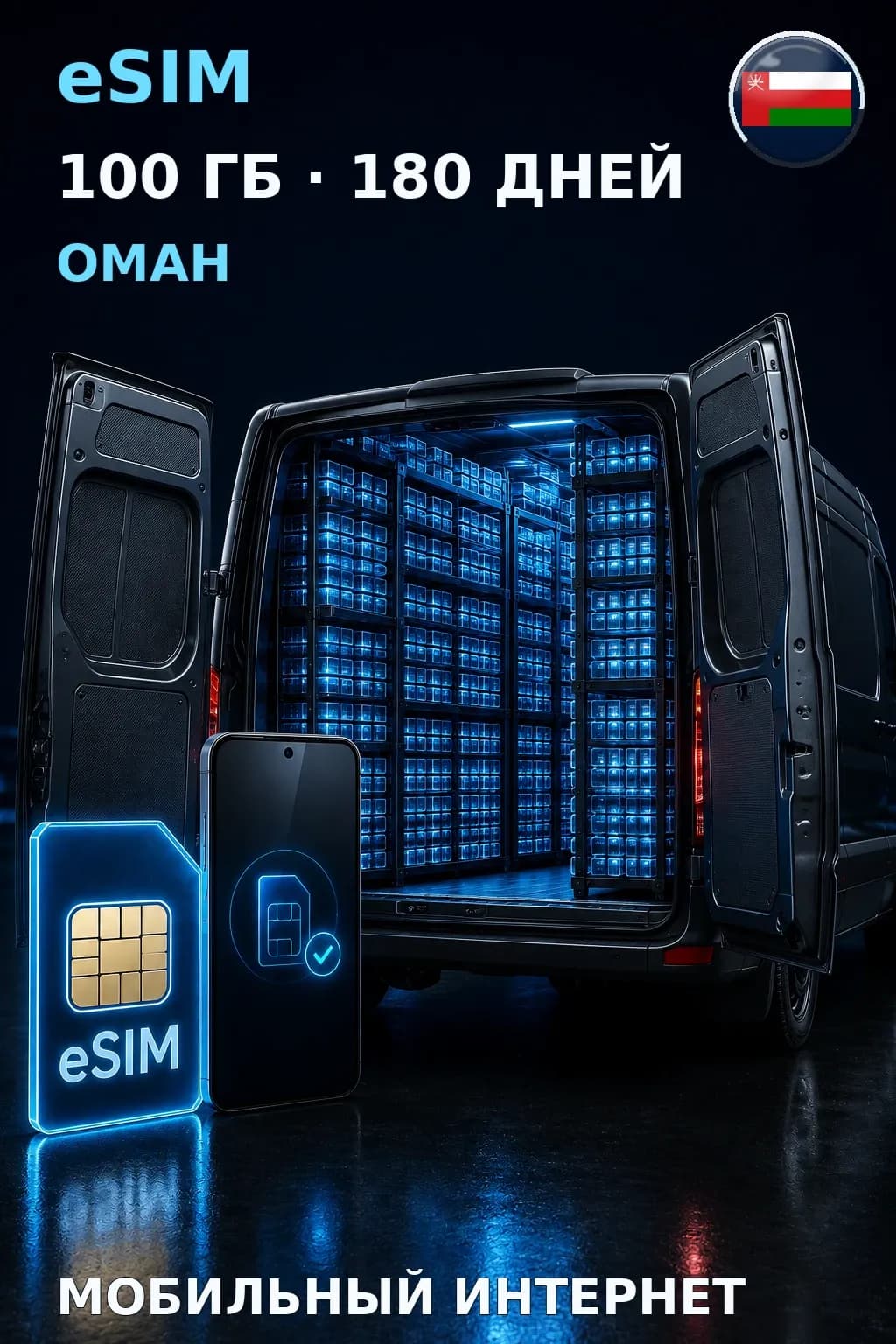 eSIM Оман — 100 ГБ, 180 дней — интернет