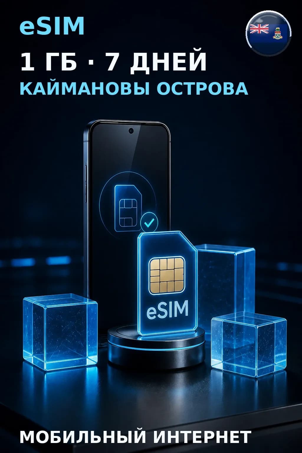 eSIM Каймановы Острова — 1 ГБ, 7 дней — интернет