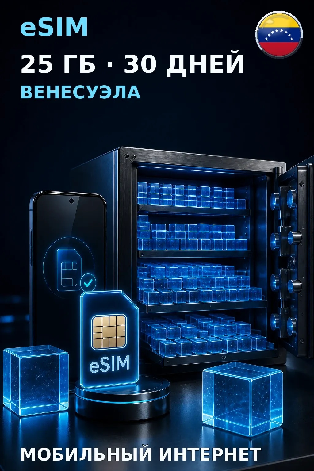 eSIM Венесуэла — 25 ГБ, 30 дней — интернет