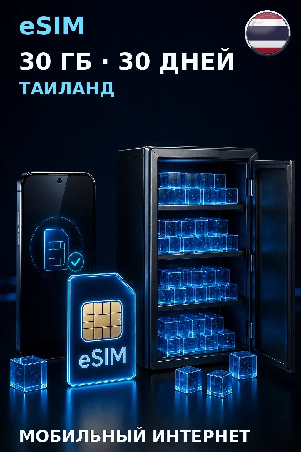 eSIM Таиланд — 30 ГБ, 30 дней — интернет